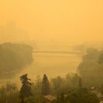 Smoke from active wildfires in Alberta’s north and west hangs over Calgary on May 16, 2023. (Photo: Reuters/Leah Hennel)