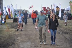 Attendees weren’t complaining about the road conditions at Ag in Motion. (Western Producer photo by Alex McCuaig)