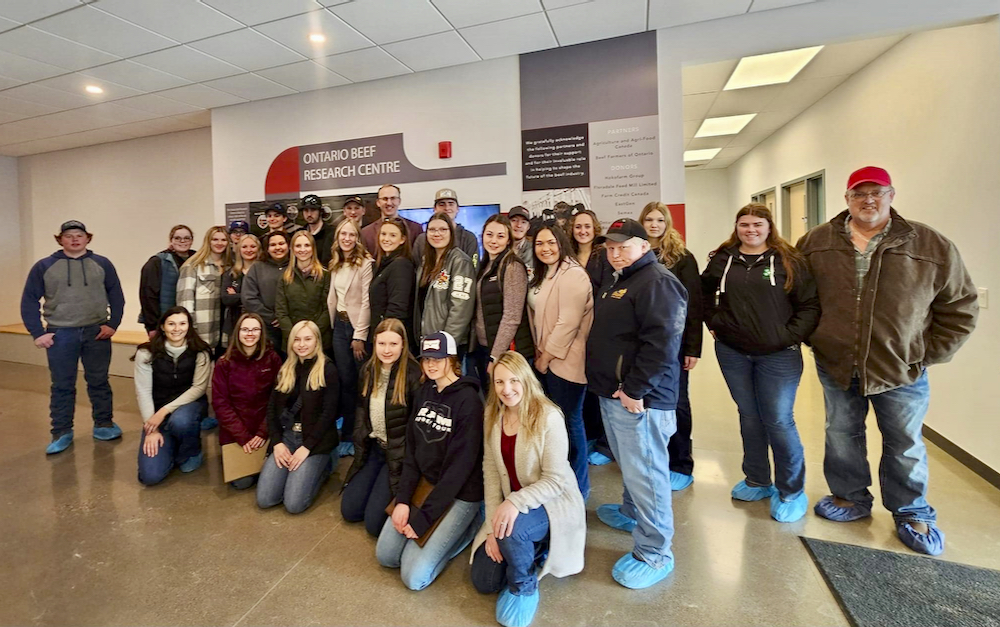 The Junior Stars Leadership group pays a visit to the Ontario Beef Research Centre.