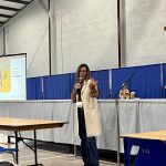 Jodie Griffin, program coordinator for the Livestock Price Insurance program, presents at the SSGA AGM. Photo: Melissa Jeffers-Bezan