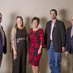 L to R: Myles Immerkar, Kaitlynn Bolduc (Outstanding Young Angus Breeder), Belinda Wagner, Shawn Birmingham and Ronnie Ford.