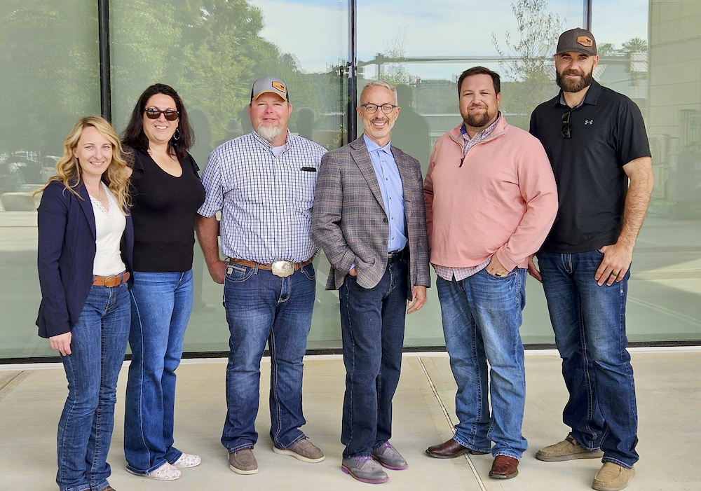Canadian Limousin Association members at the Beef Improvement Federation Symposium in Knoxville, Tennessee. L to R: Laura Ecklund (general manager), Erin Kishkan (past president), Dave Lawrence (board member), Michael Machan (treasurer), Chad Homer (vice-president), Ashton Hewson (president).