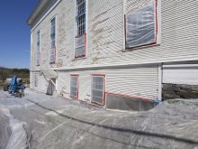 Lead paint removal underway at an old church. Food animals that have ingested lead represent a food safety risk for people and so should be euthanized.