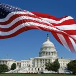 National Symbols of the USA: Flag and The Capitol in Washington DC, Focus on the Flag, Photomontage. SEE MY OTHER PHOTOS & VIDEOS from USA: