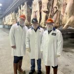 L-R: Eric Bienvenue, Cargill manager Lui Paolini and Canada Beef executive vice-president Mark Klassen at Cargill facilities in Guelph, Ont.