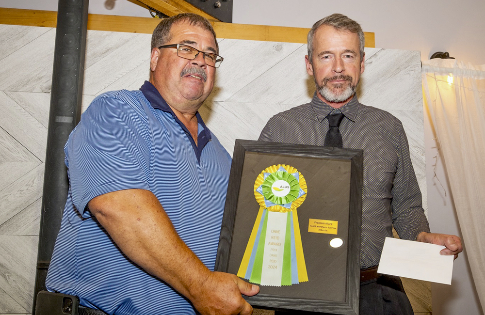 François Allard receiving an ALUS stewardship award