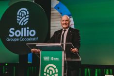Pascal Houle, Chief Executive Officer of Sollio Cooperative Group, at Sollio’s 103nd Annual General Meeting. (CNW Group/Sollio Groupe Coop&eacute;ratif)
