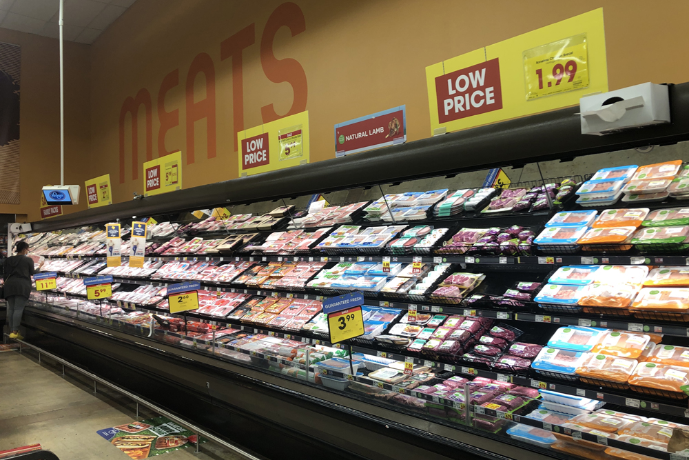 meat section of a grocery store