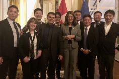 Representatives from Canada Beef in Japan alongside Alberta Premier Danielle Smith (centre).
