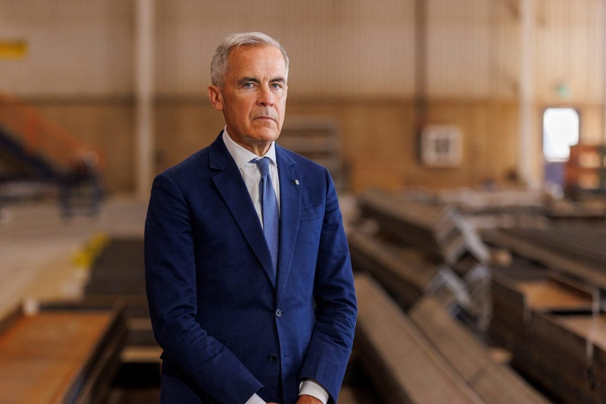 Canadian Prime Minister Mark Carney tours steel fabricator Walters Group in Hamilton, Ontario, Canada July 16, 2025. Photo: Reuters/Carlos Osorio