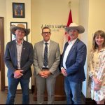 CCA met with John Barlow, the shadow minister for agriculture, after the federal election. L to R: Tyler Fulton, John Barlow, Nathan Phinney and Jennifer Babcock. Photo: Canadian Cattle Association