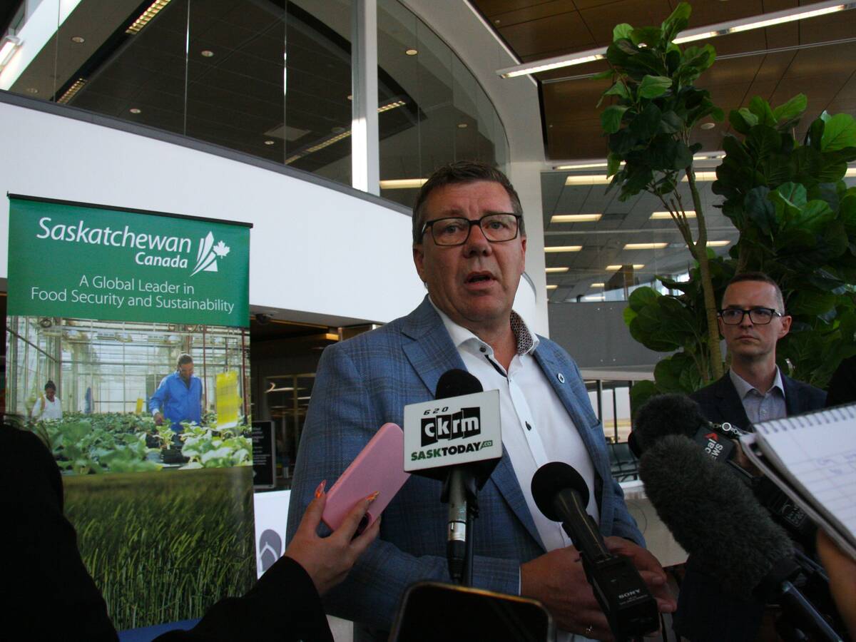 Scott Moe shared insights from his trip to China at Saskatoon International Airport ahead of trip to Ottawa. Photo: Janelle Rudolph
