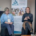 Allison Penner (right) and Heather McLeod-Kilmurray speak at the Humane Canada One Health One Welfare Conference in Ottawa. Photo: Jonah Grignon
