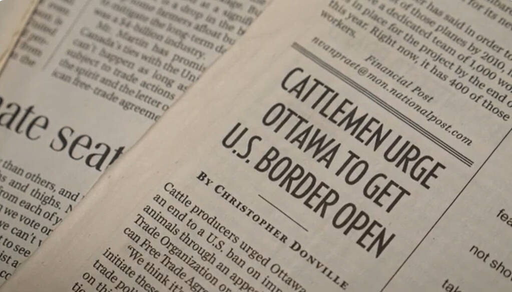 Article from the early days of the BSE crisis. Source: Canadian Cattle Association
