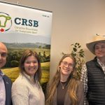 (left to right): Sam Hamam (McDonald’s Canada), Kristine Tapley (Cargill), Laura Buss (CRSB youth councillor), Ryan Beierbach (CRSB chair). Photo: CRSB
