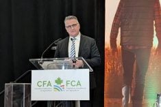 Heath MacDonald speaks at the Canadian Federation of Agriculture AGM in Ottawa Feb. 25. Photo by Jonah Grignon

